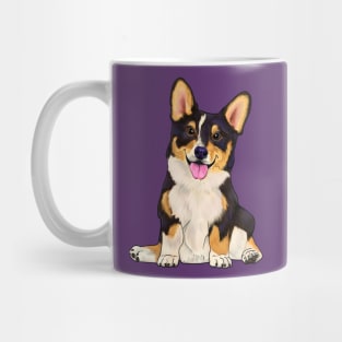 Cute sitting corgi tri color dog Mug